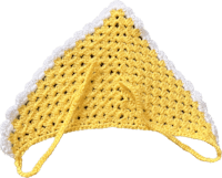 crocheted triangle hat - yellow m mobile